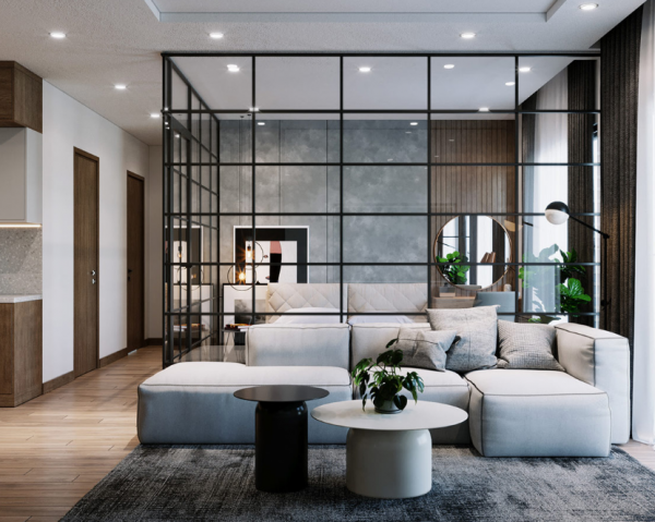 Dinding Kaca Hitam Besar